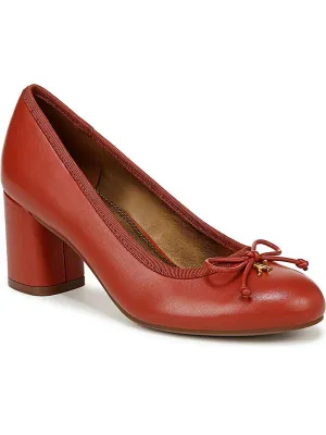 Sienna Womens Leather Dressy Block Heels