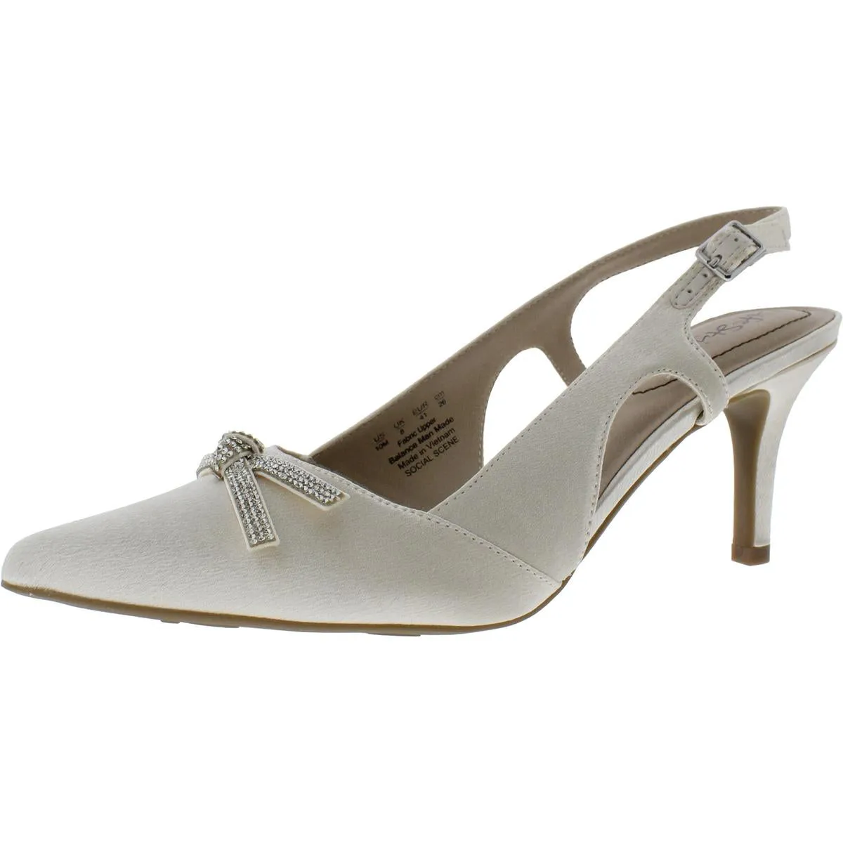 Social Scene Womens Almond Toe Ankle Strap Slingback Heels