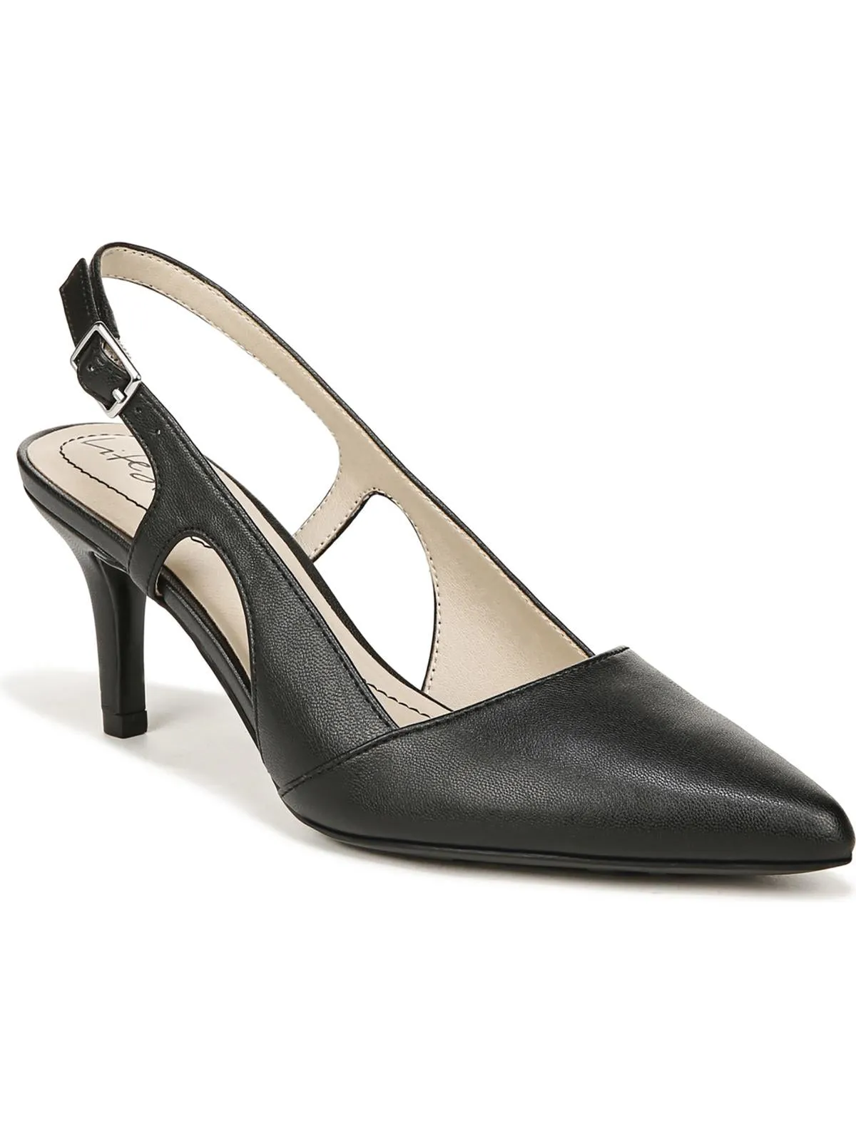 Social Womens Metallic Ankle Strap Slingback Heels