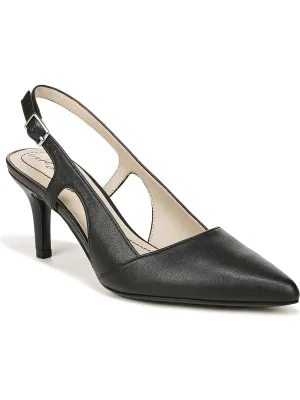 Social Womens Metallic Ankle Strap Slingback Heels