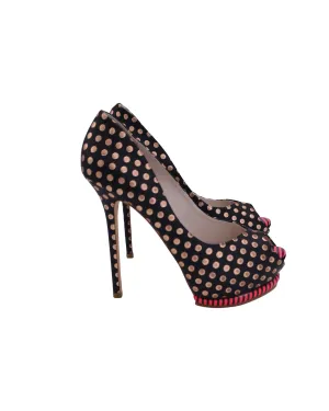 Sophia Webster Polka Dot Pumps in Black Leather