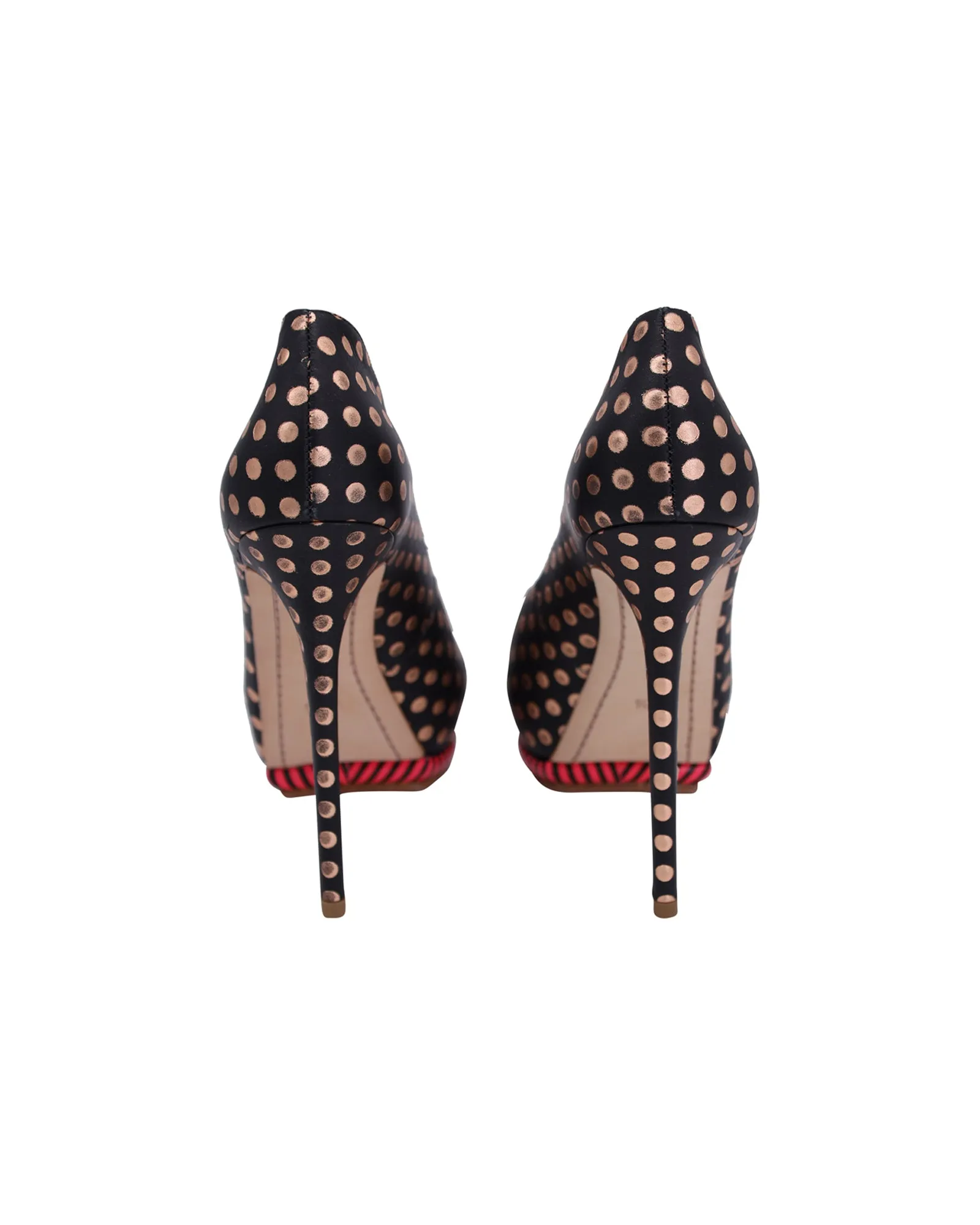 Sophia Webster Polka Dot Pumps in Black Leather