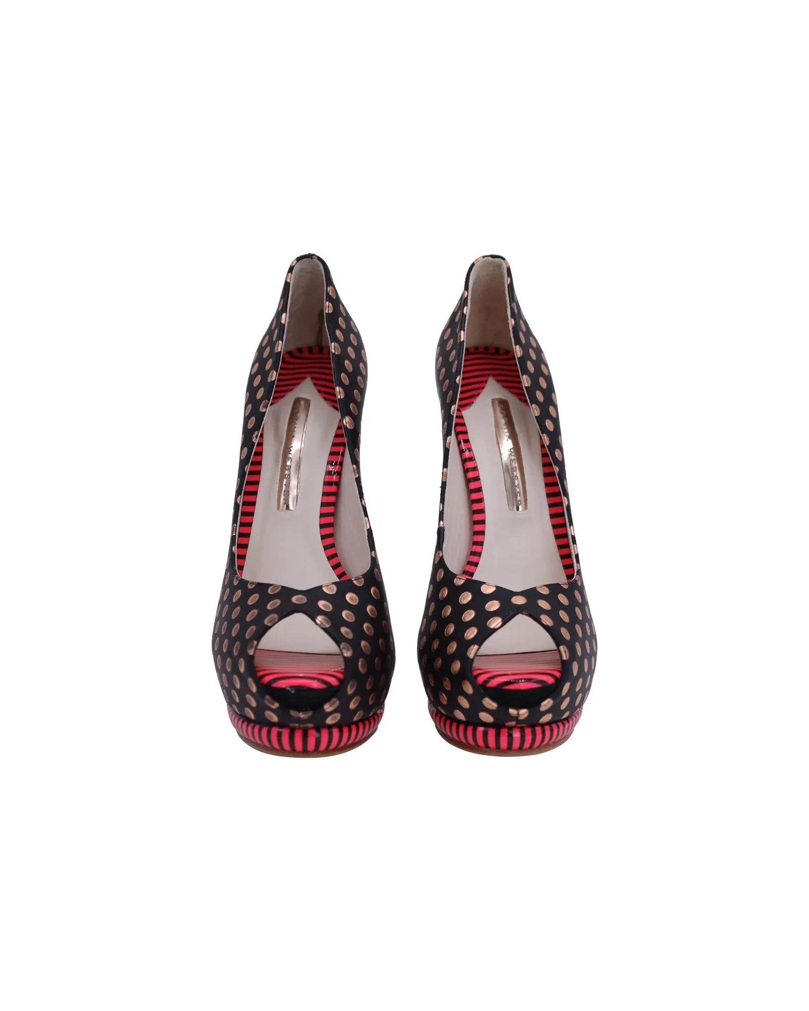 Sophia Webster Polka Dot Pumps in Black Leather