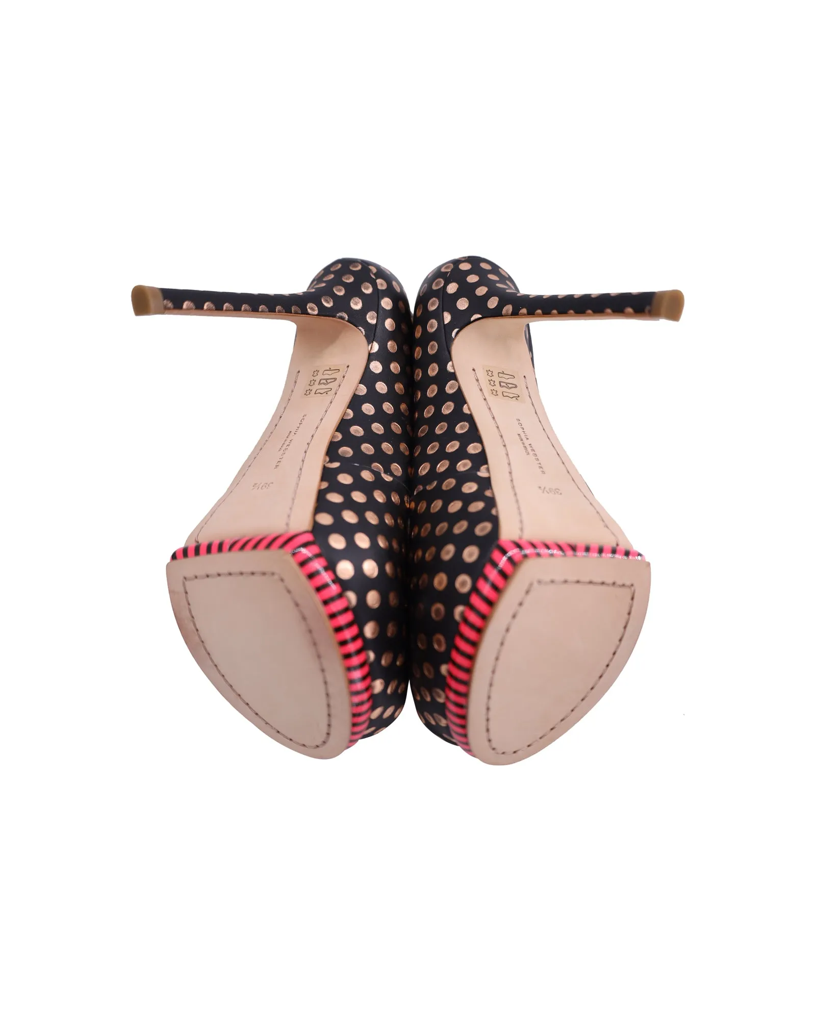 Sophia Webster Polka Dot Pumps in Black Leather