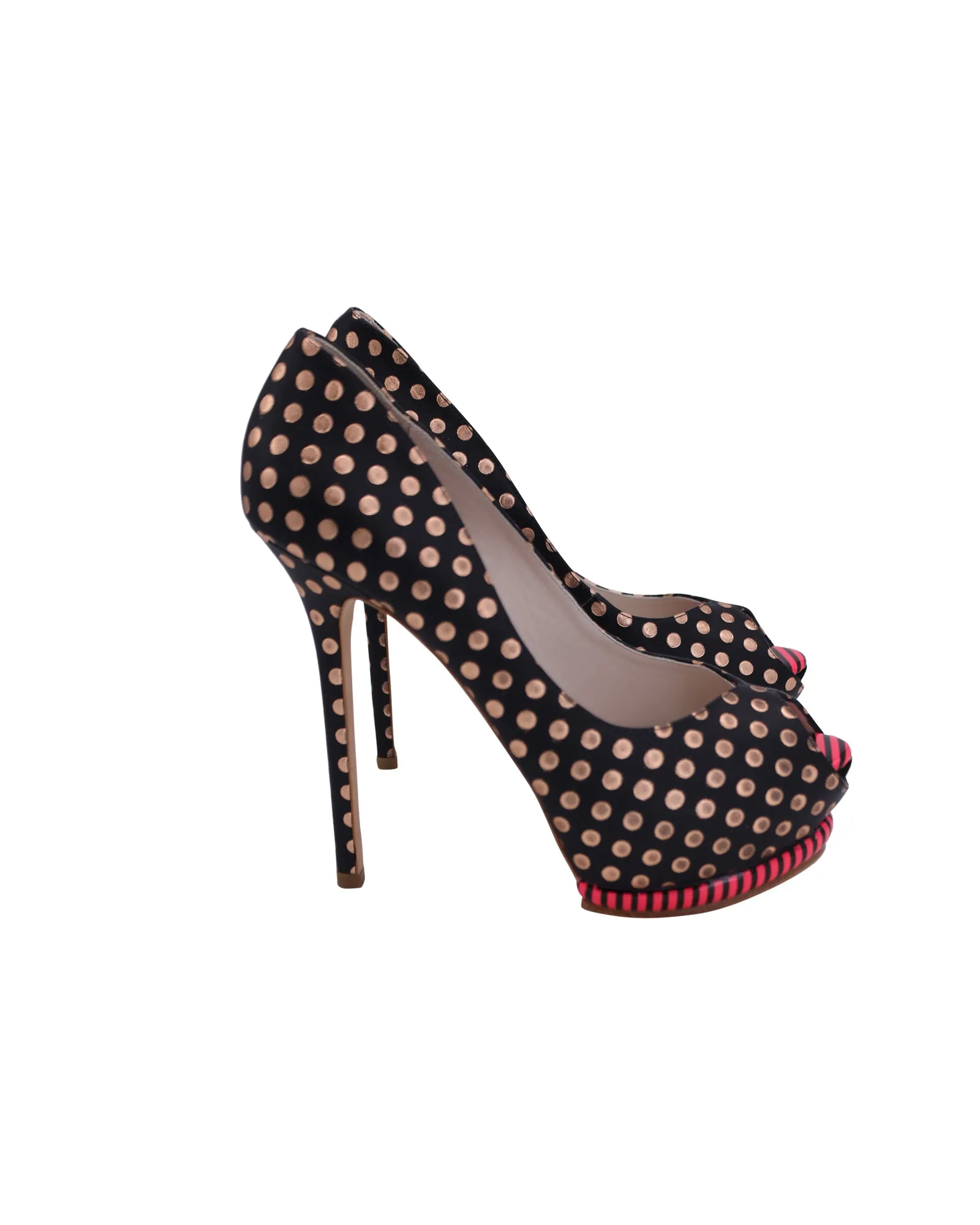 Sophia Webster Polka Dot Pumps in Black Leather