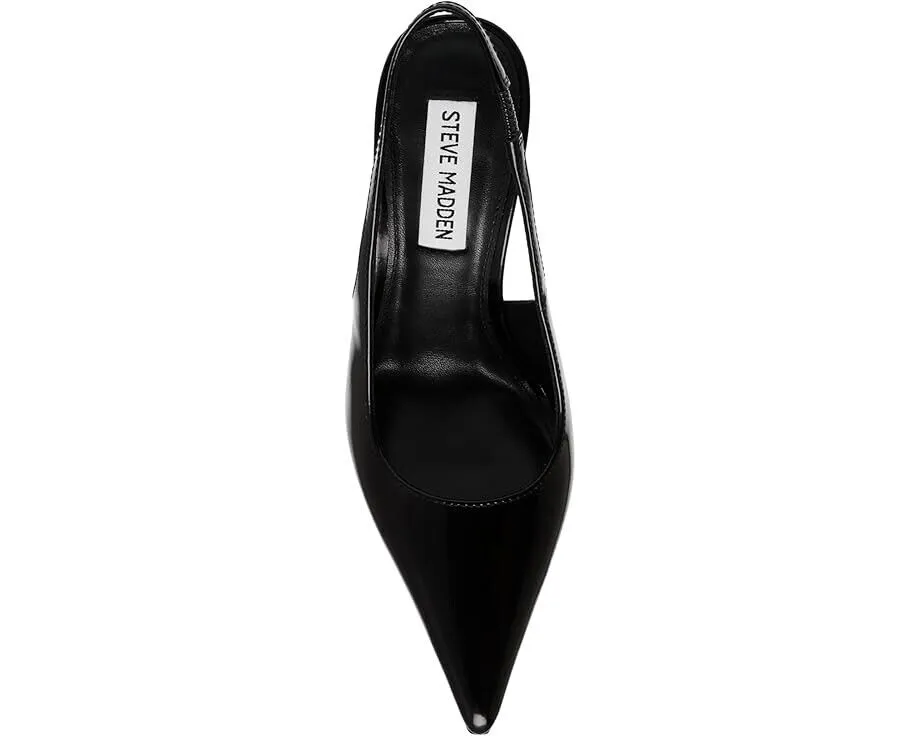 Steve Madden Reyes Women's 10 Black Leather Pointed Toe Slingback Heels FZP578