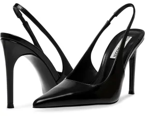 Steve Madden Reyes Women's 10 Black Leather Pointed Toe Slingback Heels FZP578