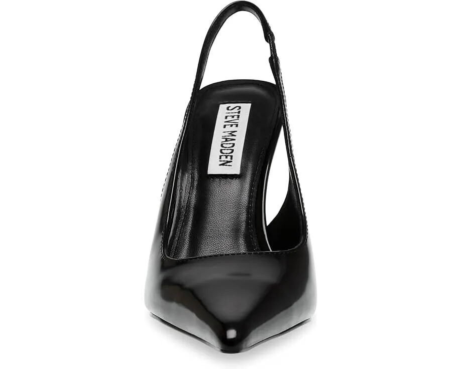 Steve Madden Reyes Women's 10 Black Leather Pointed Toe Slingback Heels FZP578