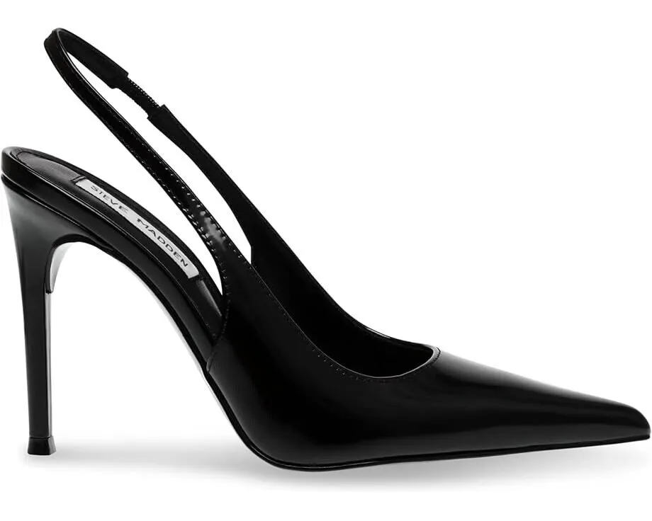 Steve Madden Reyes Women's 10 Black Leather Pointed Toe Slingback Heels FZP578