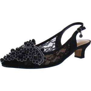 Strovanni Womens Embellished Slingback Kitten Heels