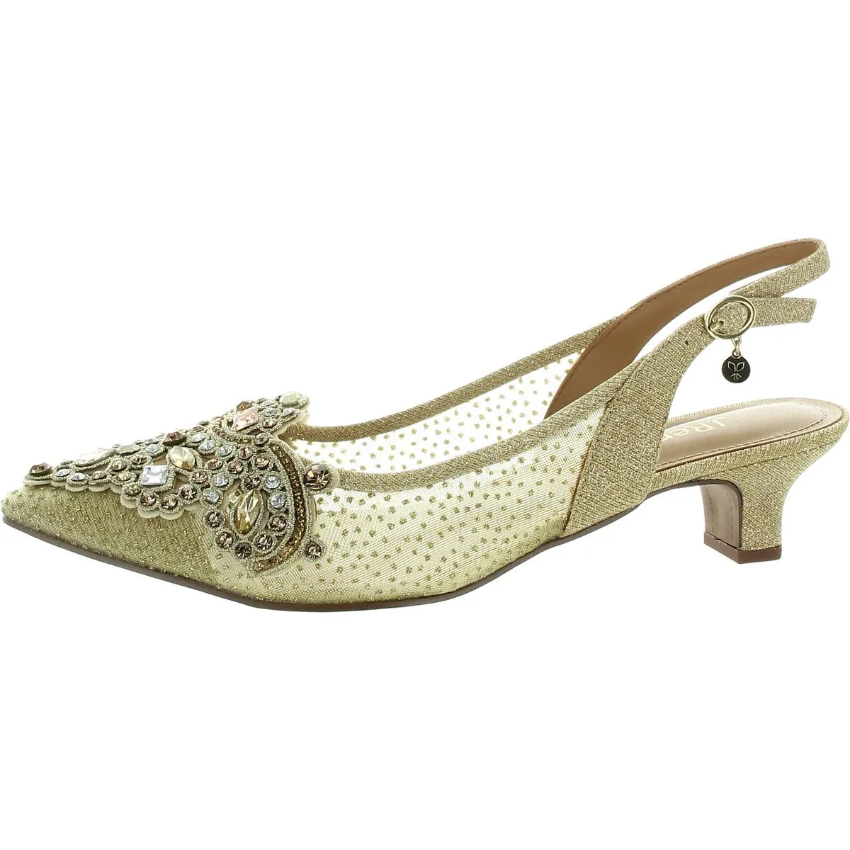 Strovanni Womens Embellished Slingback Kitten Heels