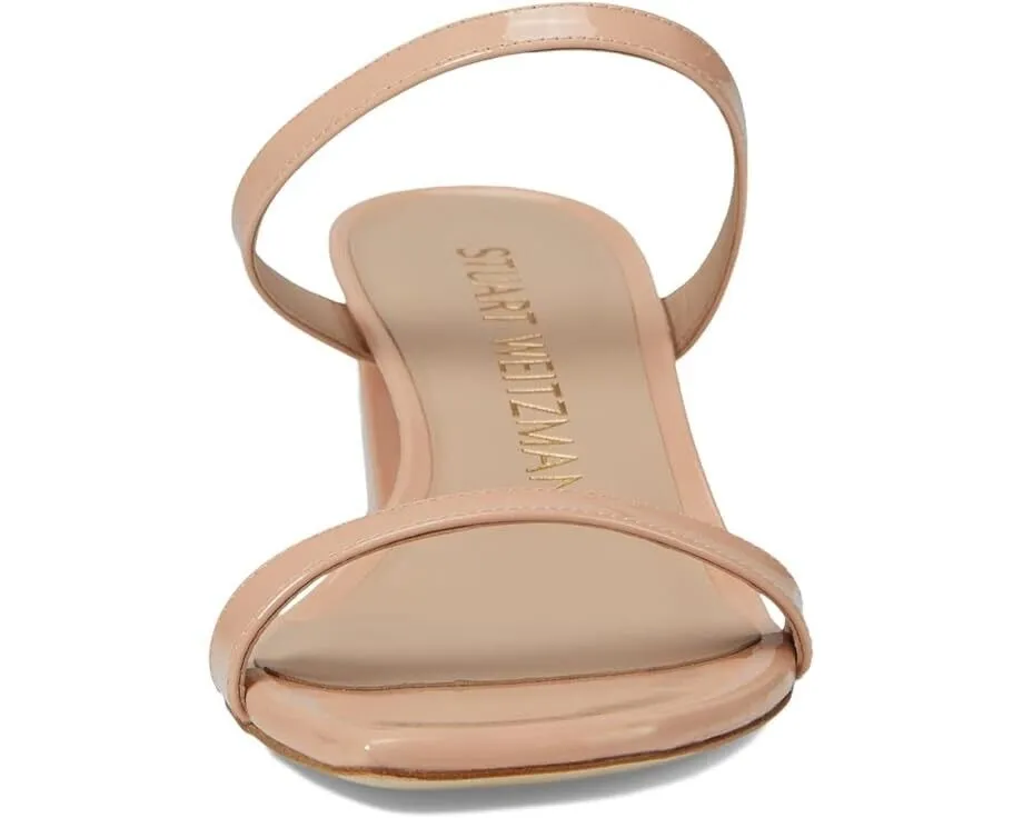Stuart Weitzman Aleena 50 Sandal Womens US 7.5 Poudre Leather Block Heel ZPO1103