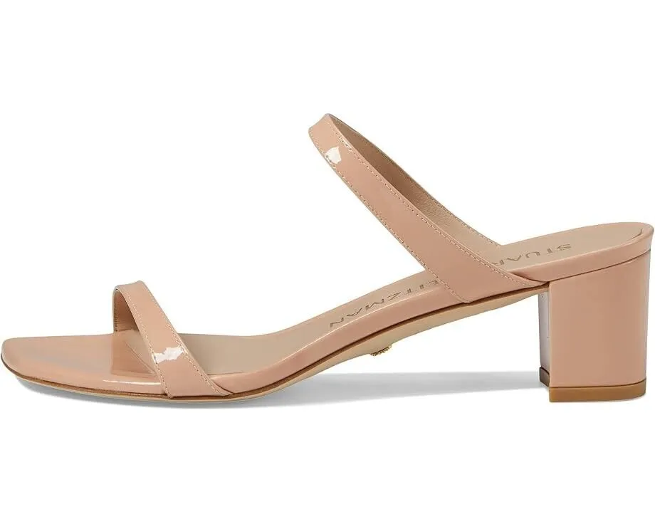 Stuart Weitzman Aleena 50 Sandal Womens US 7.5 Poudre Leather Block Heel ZPO1103