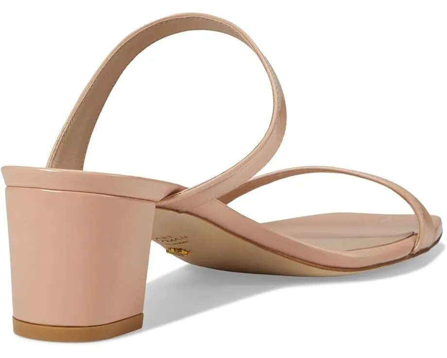 Stuart Weitzman Aleena 50 Sandal Womens US 7.5 Poudre Leather Block Heel ZPO1103