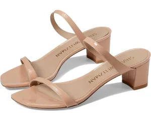 Stuart Weitzman Aleena 50 Sandal Womens US 7.5 Poudre Leather Block Heel ZPO1103