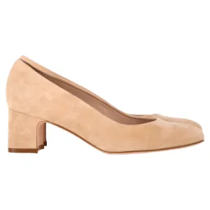 Stuart Weitzman Mary Ann 60 Pumps in Beige Suede