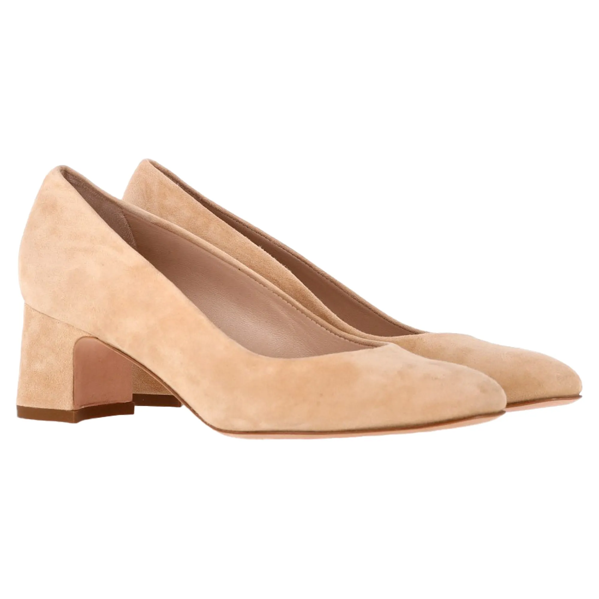 Stuart Weitzman Mary Ann 60 Pumps in Beige Suede