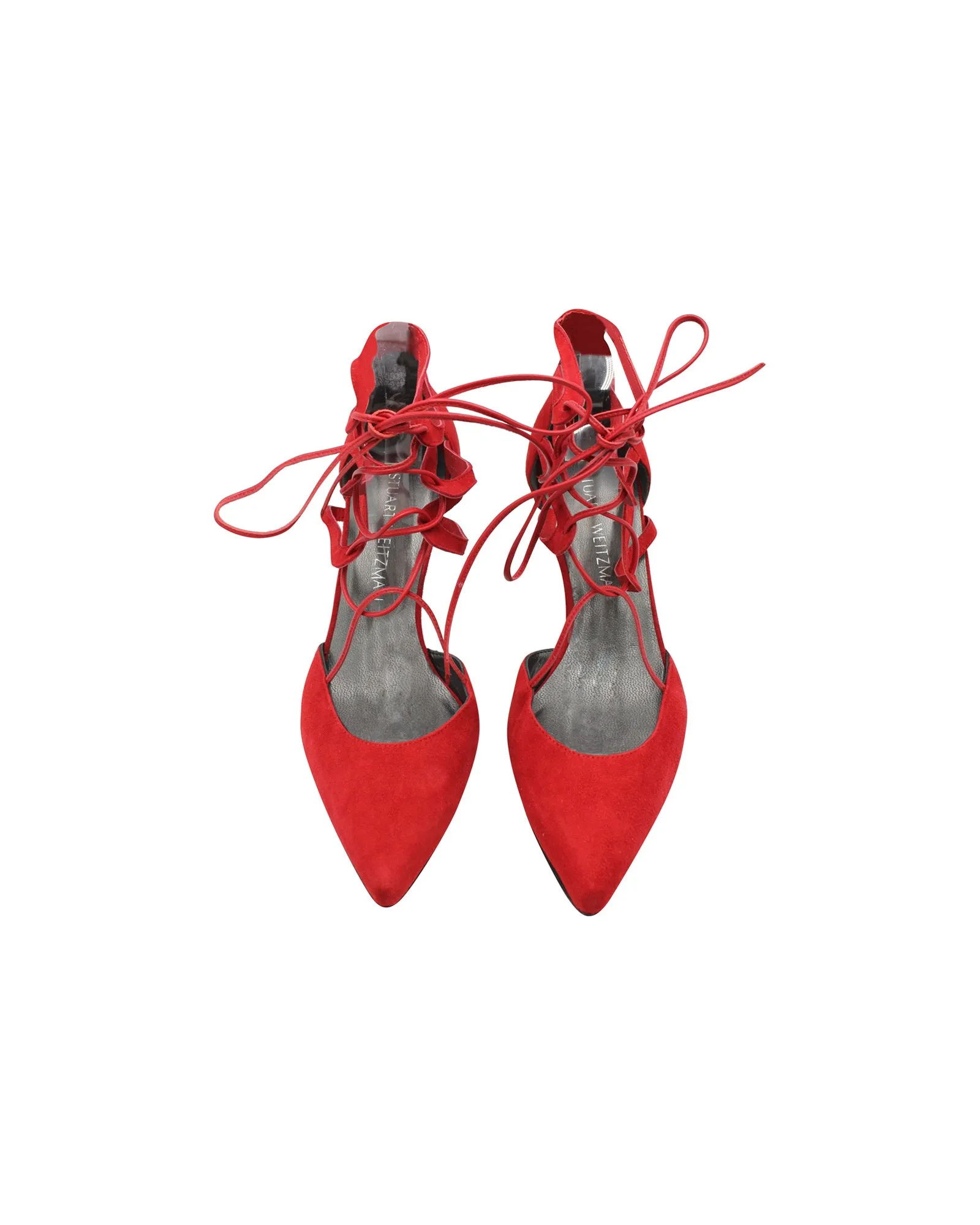 Stuart Weitzman Strappy Pumps in Red Suede