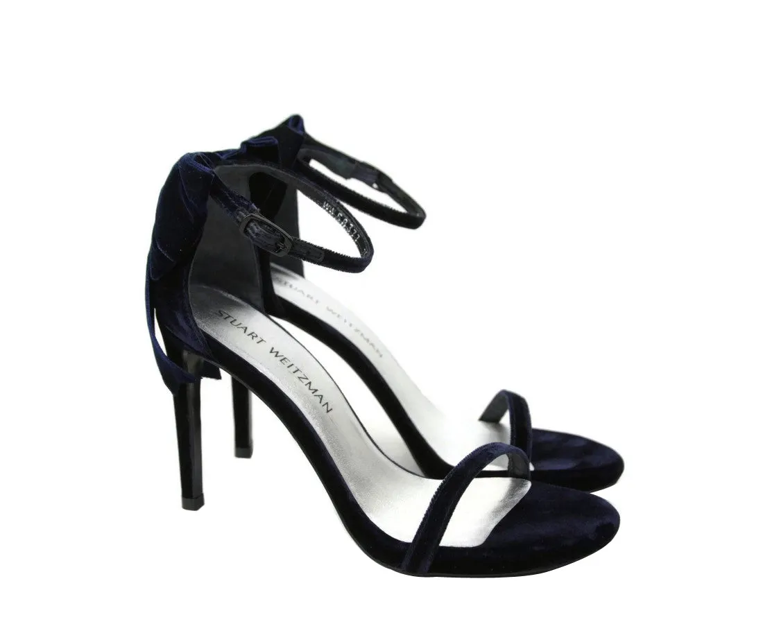 Stuart Weitzman Women's Velvet Ankle Strap Mybow Sandal