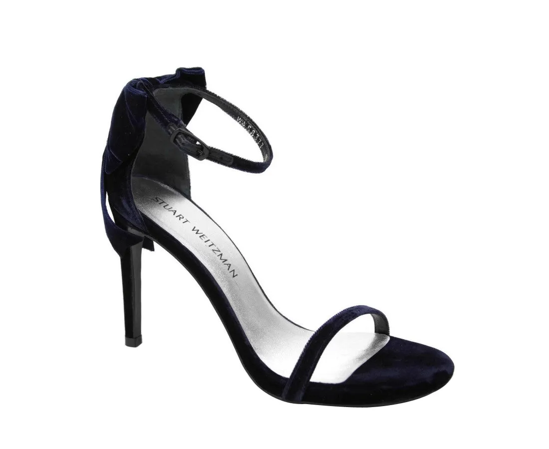 Stuart Weitzman Women's Velvet Ankle Strap Mybow Sandal
