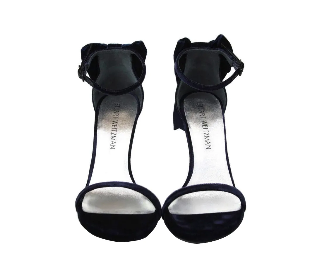 Stuart Weitzman Women's Velvet Ankle Strap Mybow Sandal