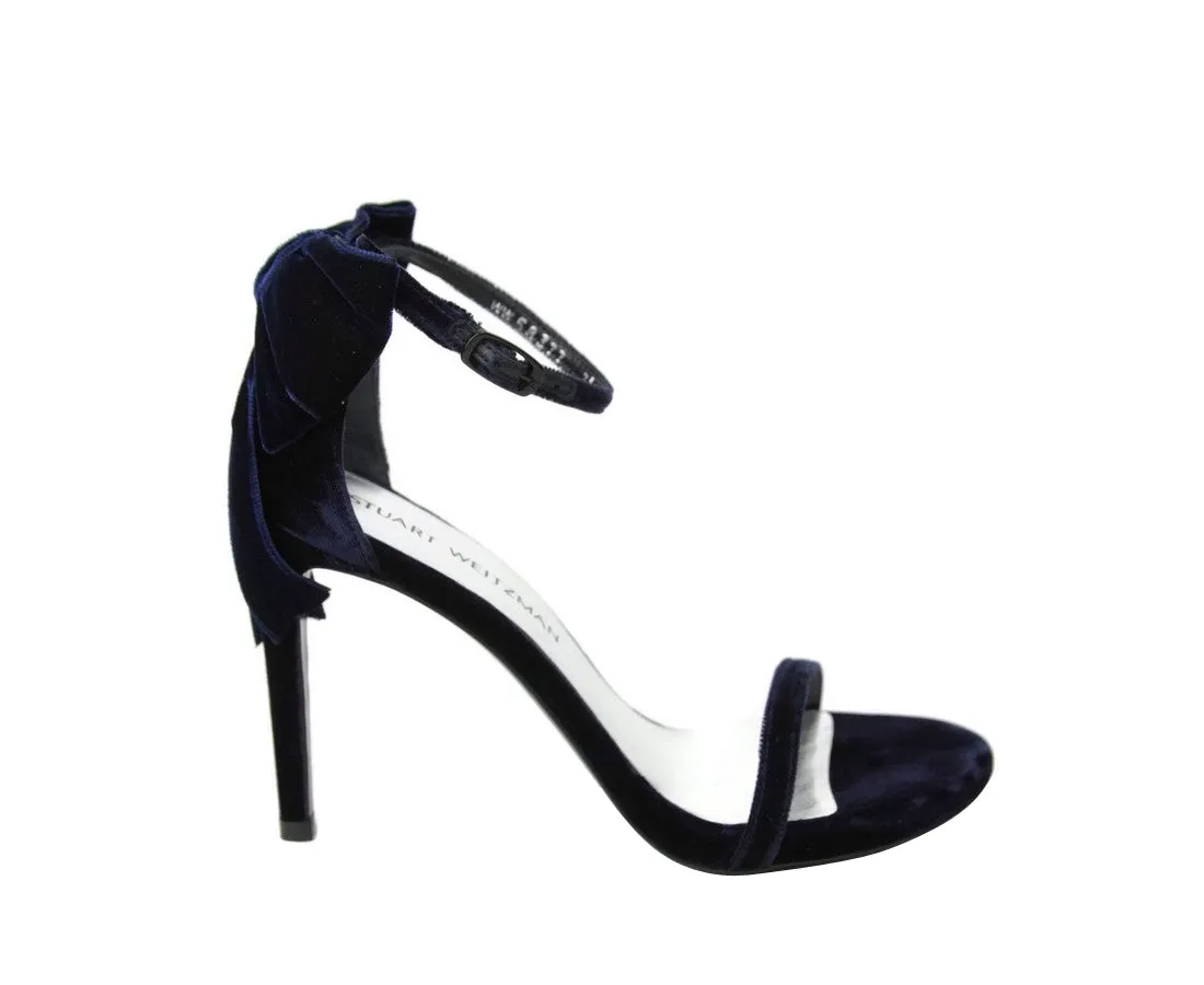 Stuart Weitzman Women's Velvet Ankle Strap Mybow Sandal