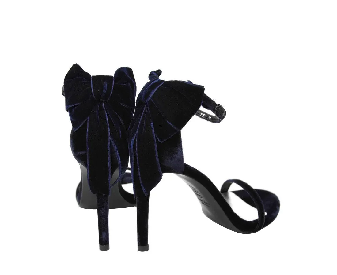 Stuart Weitzman Women's Velvet Ankle Strap Mybow Sandal