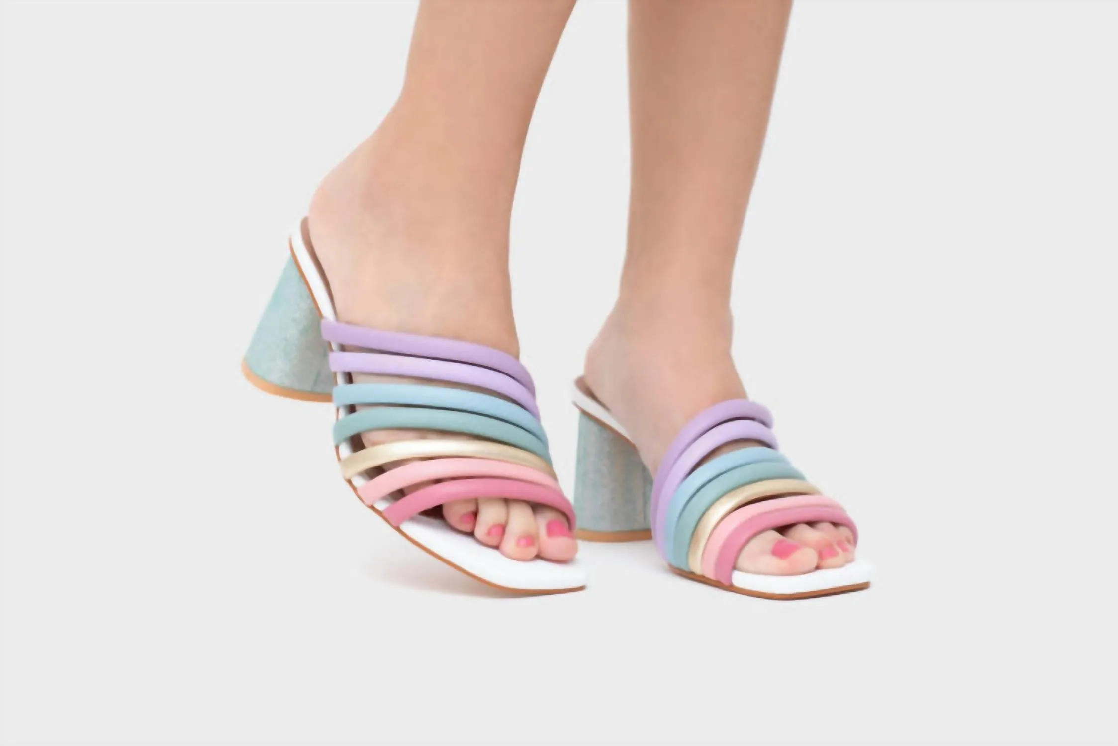 Sweet Sunshine Straps Heels In Multi
