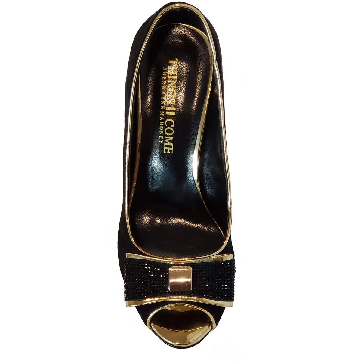 T2CMADISON Womens Faux Suede Embellished Pumps