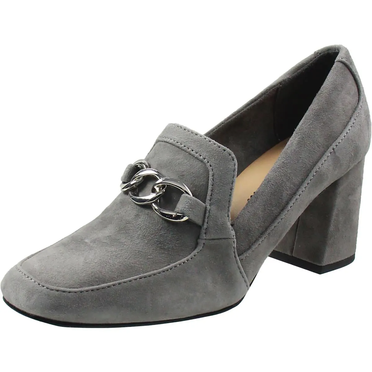 TAM Womens Embellished Man Made Loafer Heels