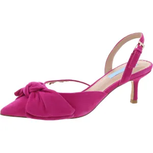 Tess Womens Buckle Suede Slingback Heels