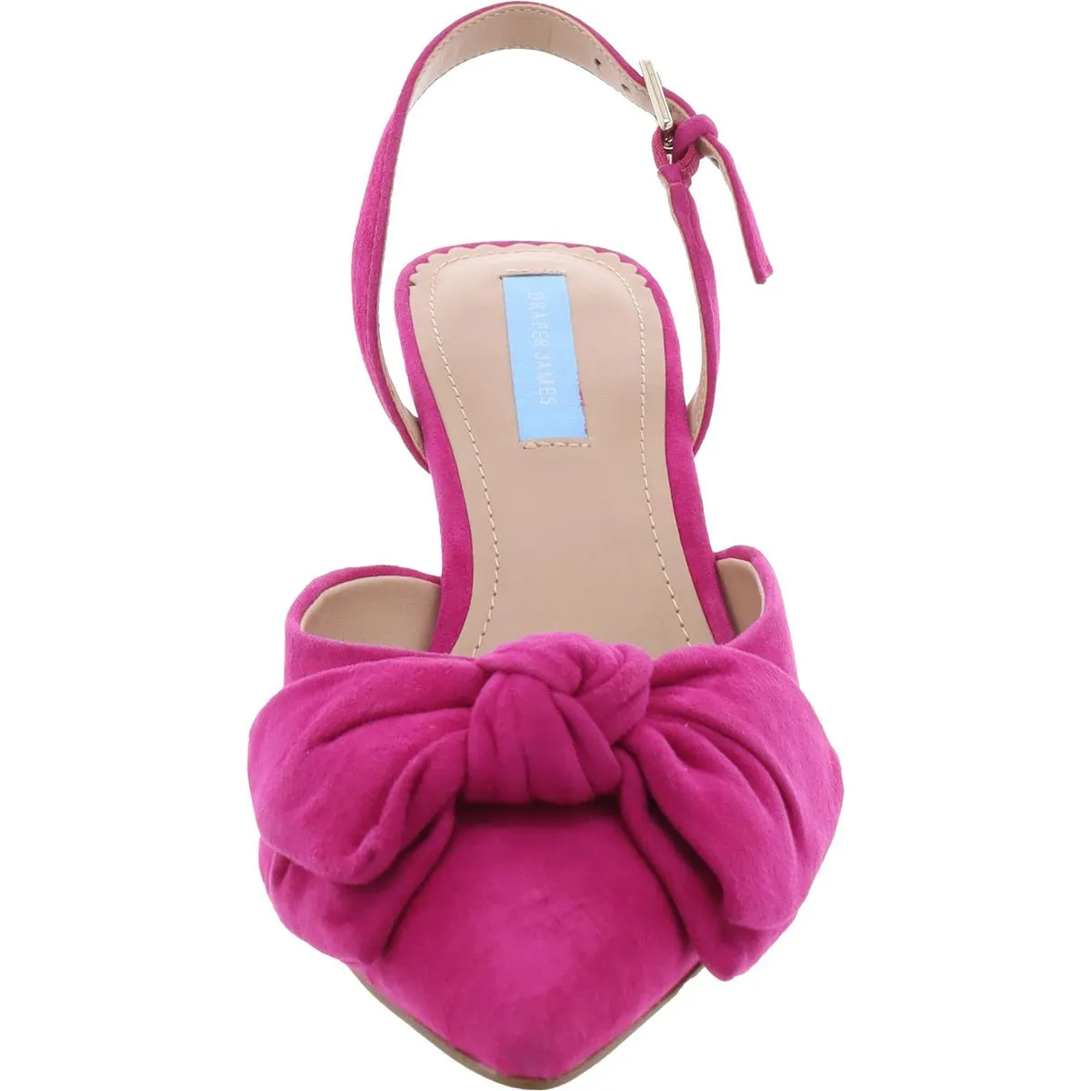 Tess Womens Buckle Suede Slingback Heels