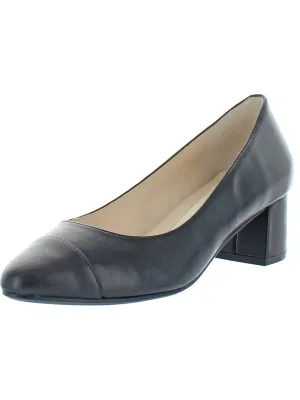 The Go-To Pump Womens Leather Slip-On Block Heels