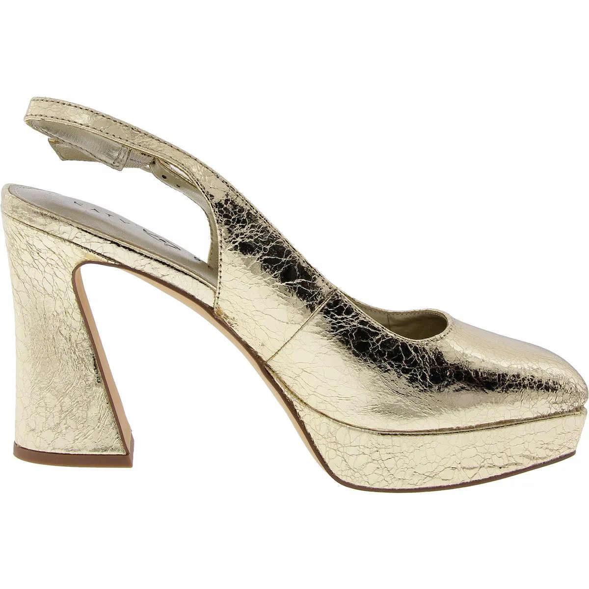 The Square Sling-Back Womens Adjustable Faux Leather Slingback Heels