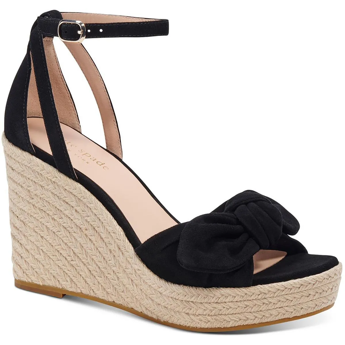 Tianna Womens Knot-Front Ankle Strap Wedge Sandals