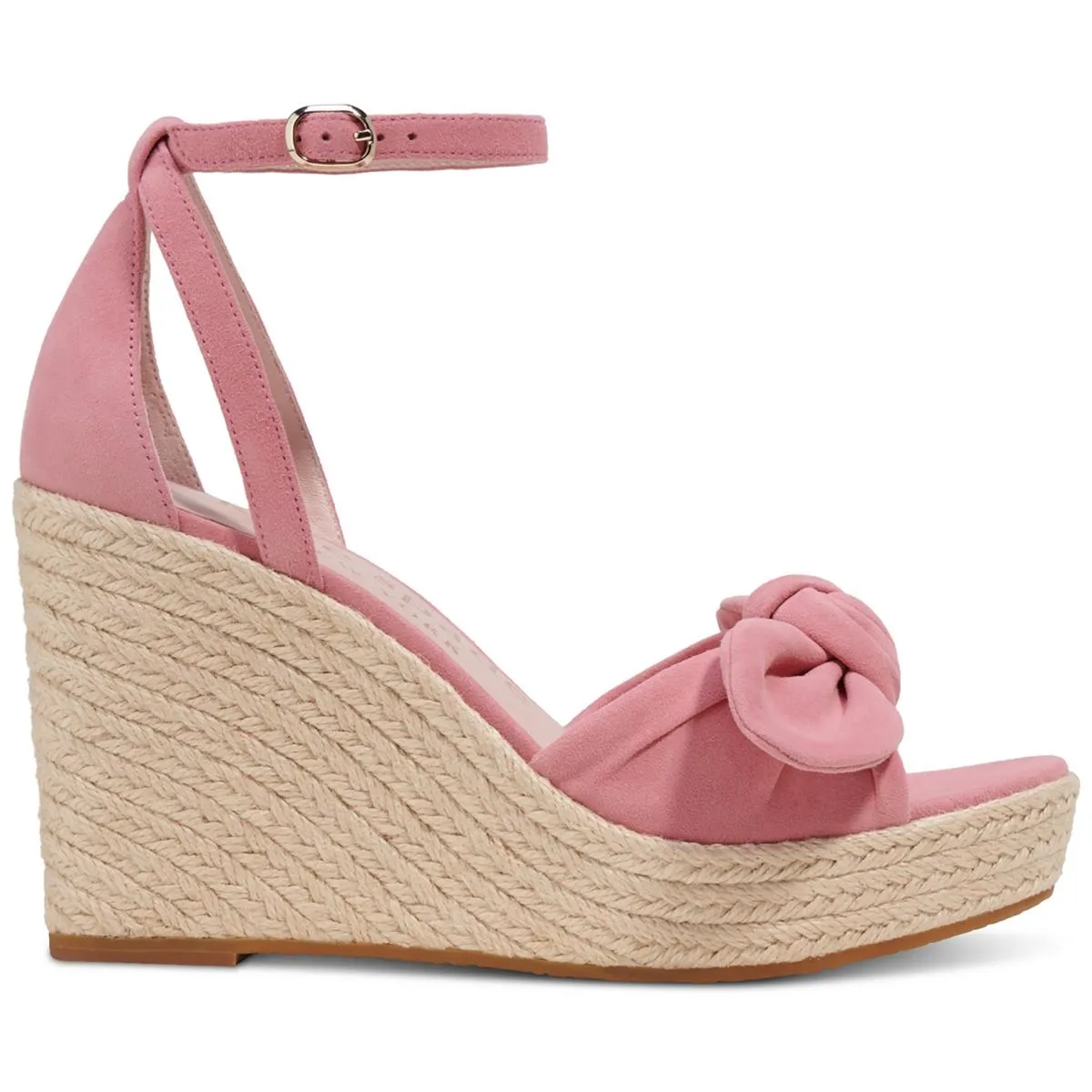 Tianna Womens Knot-Front Ankle Strap Wedge Sandals