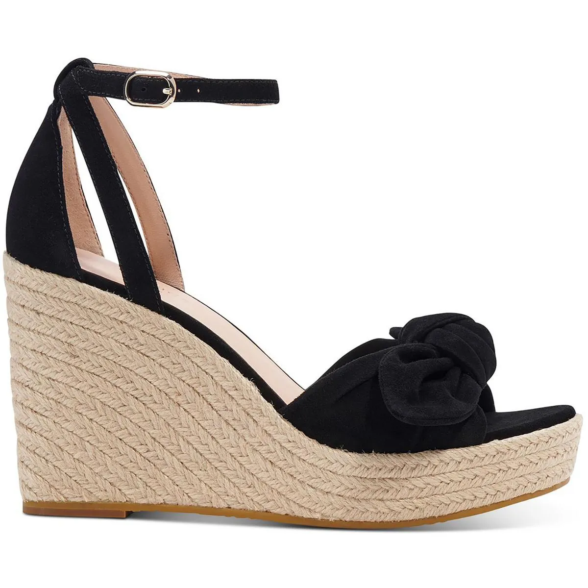 Tianna Womens Knot-Front Ankle Strap Wedge Sandals