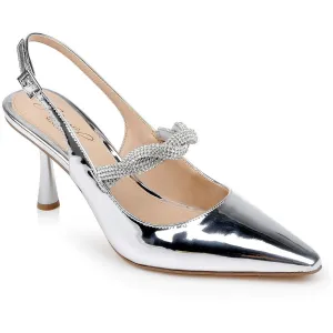 TIERNEYSILDIS` Womens Jeweled Manmade Slingback Heels