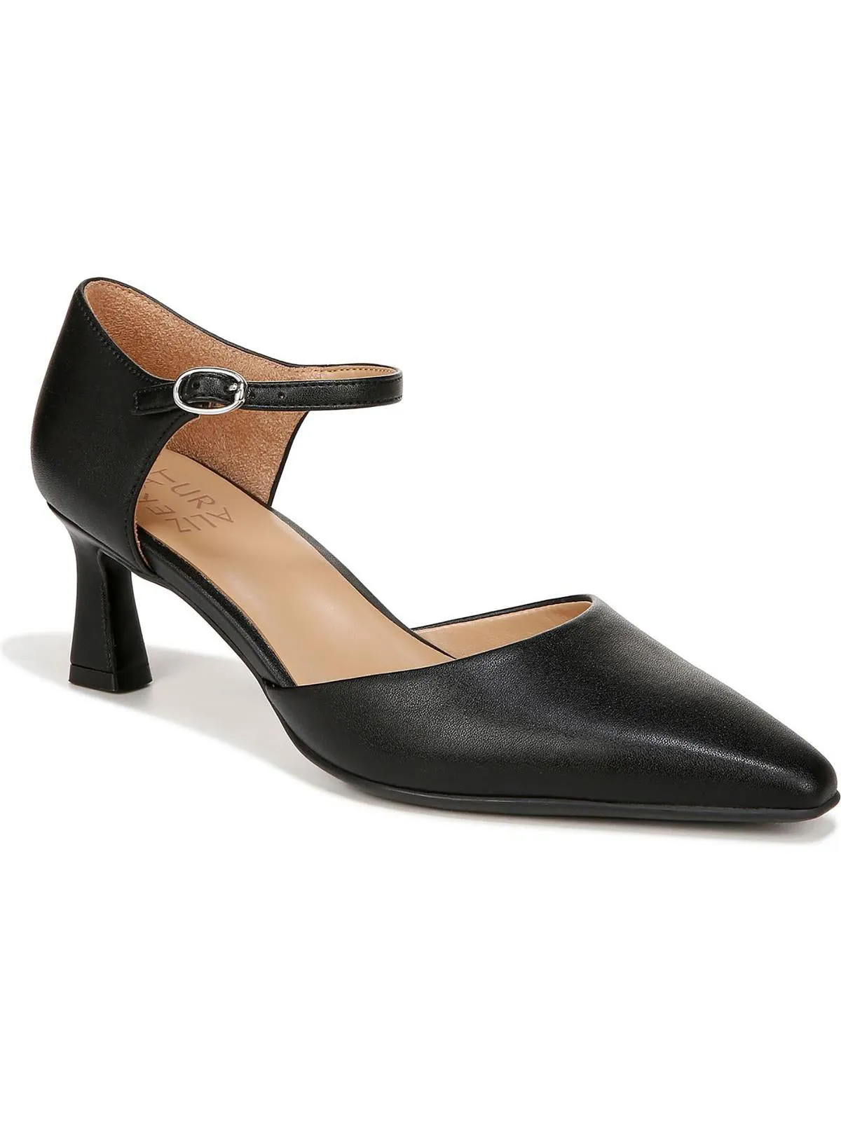 TILDA Womens Faux Leather Pointed toe Mary Jane Heels
