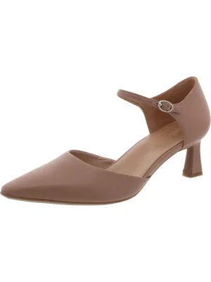 TILDA Womens Faux Leather Pointed toe Mary Jane Heels