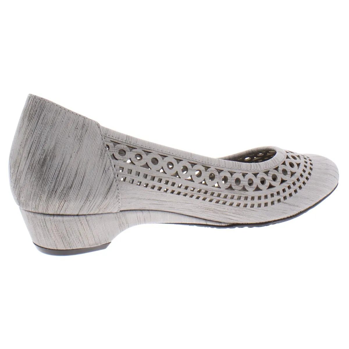 Tina Womens Slip On Laser Cut Kitten Heels