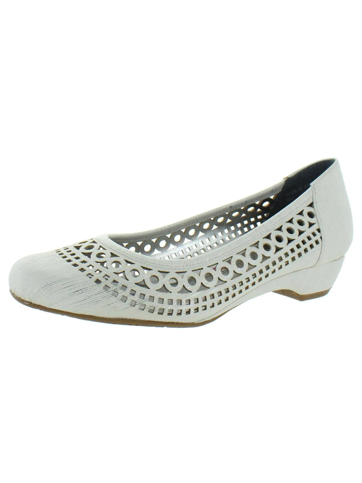 Tina Womens Slip On Laser Cut Kitten Heels