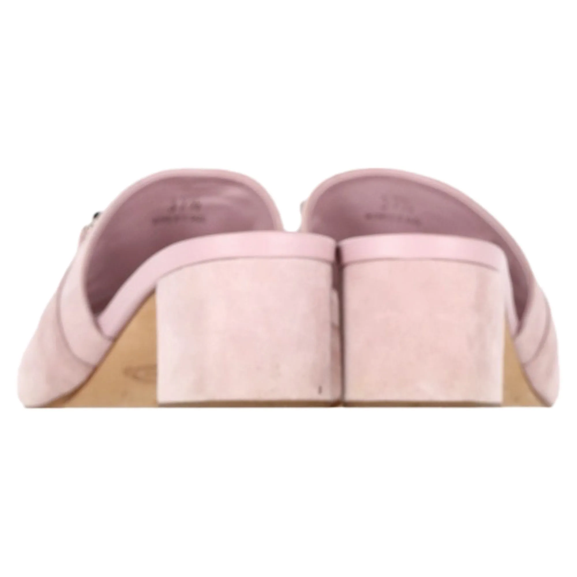 Tod's Double T Buckle Slide Sandals in Pink Suede