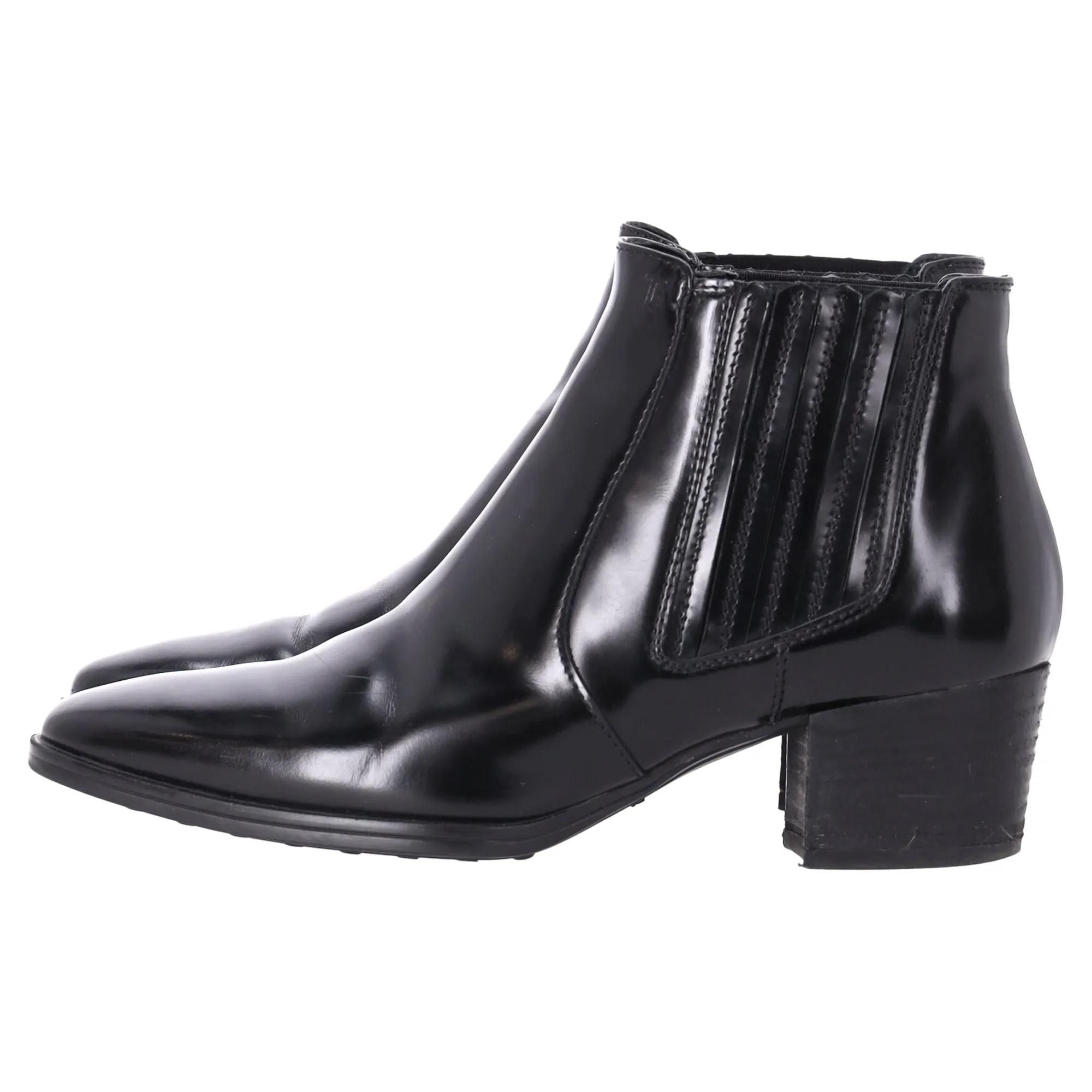 Tod's Glossed Ankle Boots in Black Leather