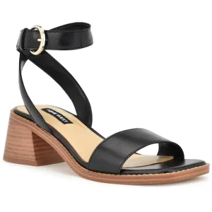Torah Womens Faux Leather Block Heel Ankle Strap