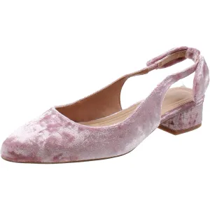 TORNA Womens Bow Velvet Slingback Heels