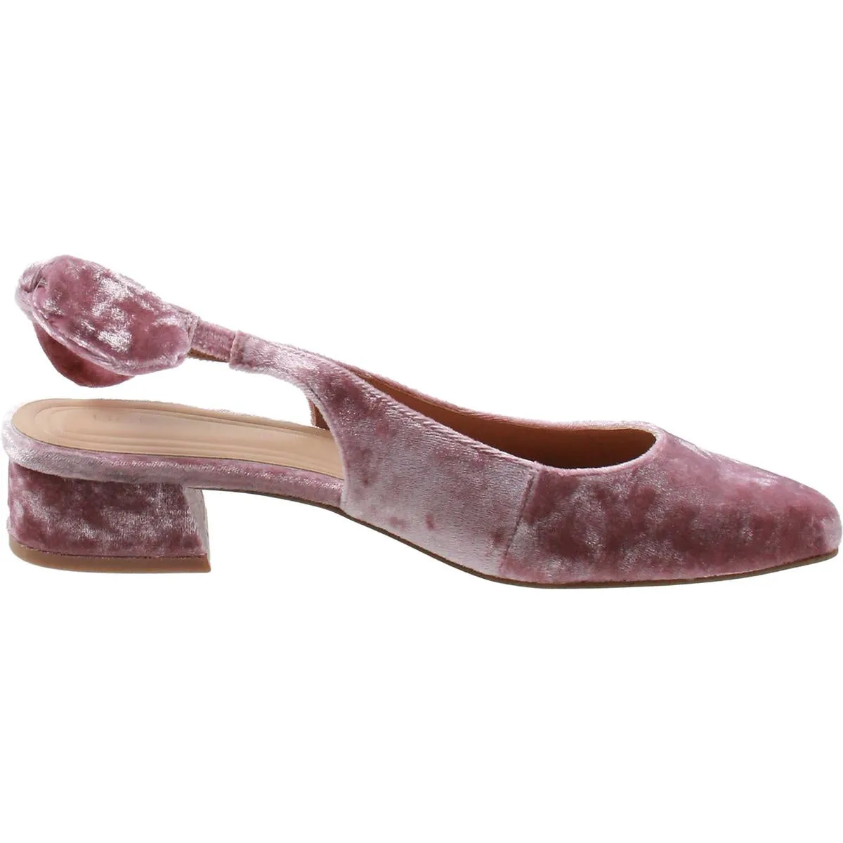 TORNA Womens Bow Velvet Slingback Heels