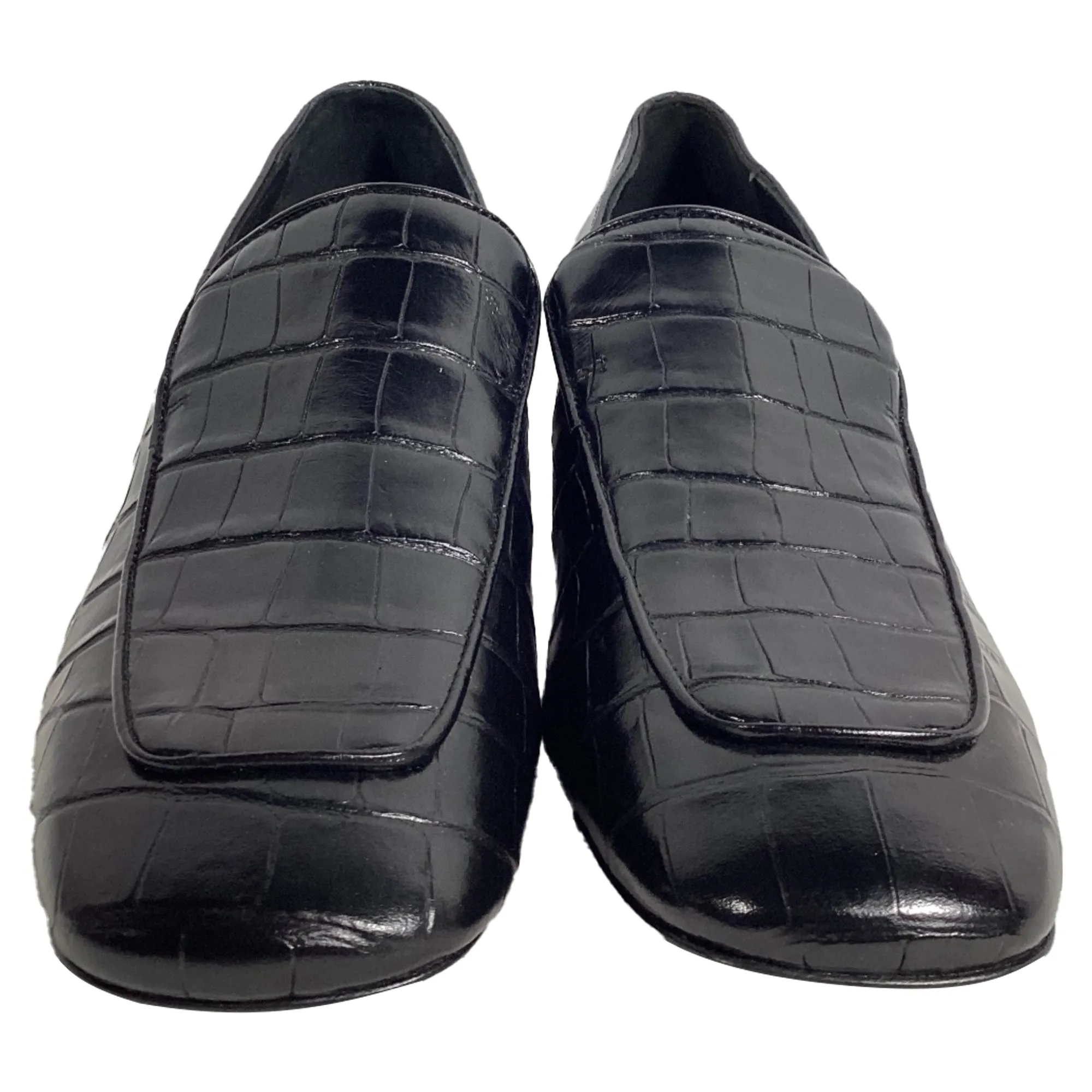Totme The Block-Heel 55mm Loafers in Black Leather