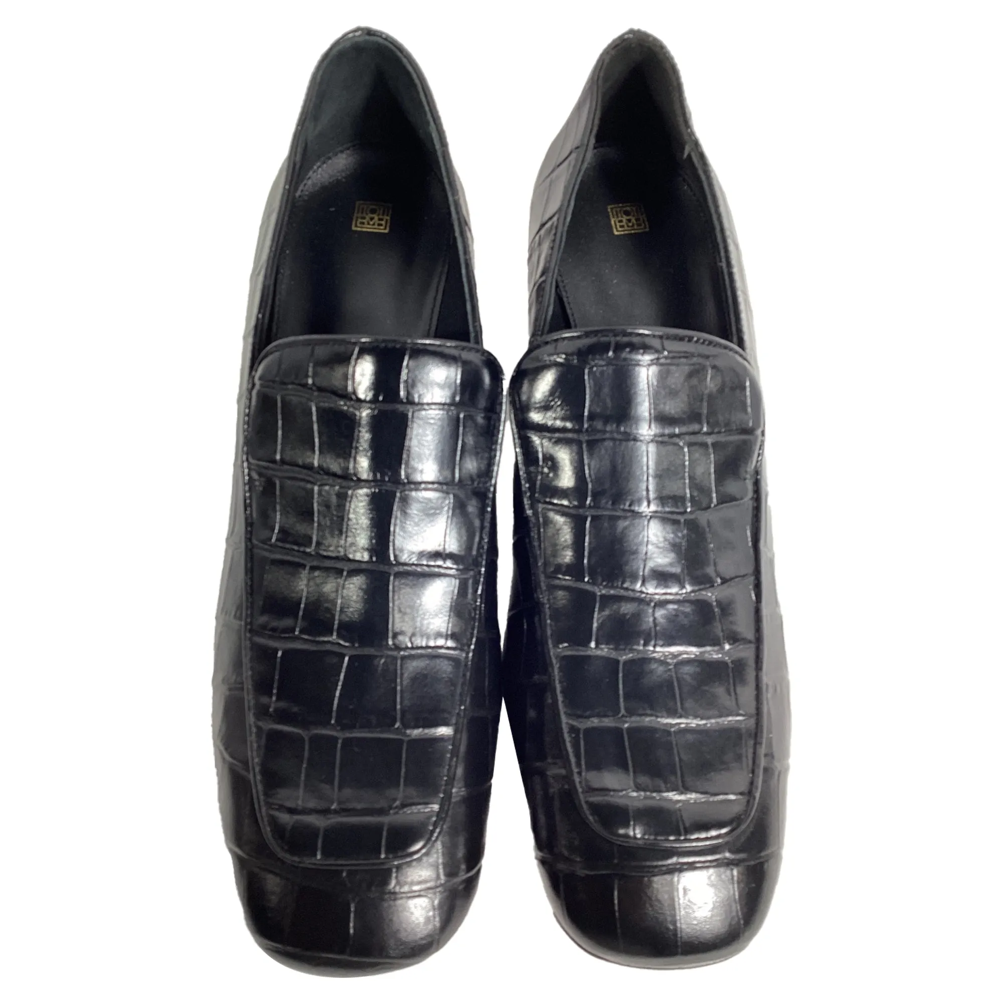 Totme The Block-Heel 55mm Loafers in Black Leather