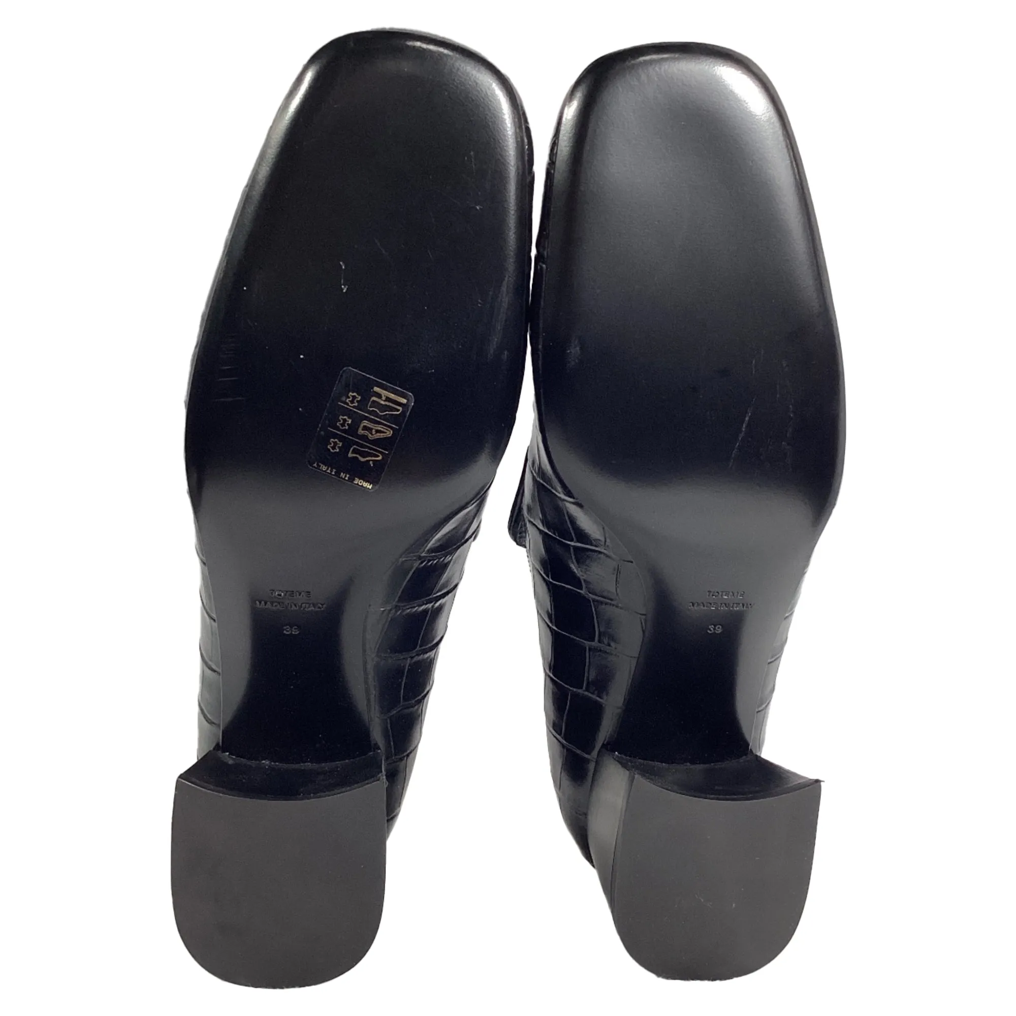 Totme The Block-Heel 55mm Loafers in Black Leather